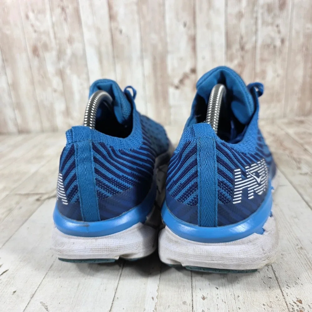 Hoka One One Clifton 5 Knit Womens Blue Running Shoes Size 9.5 Sneakers